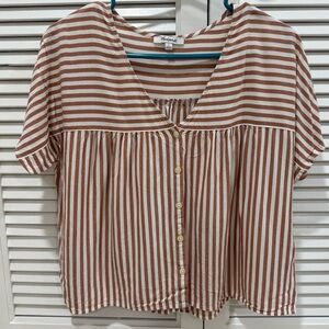 Striped V-Neck Blouse